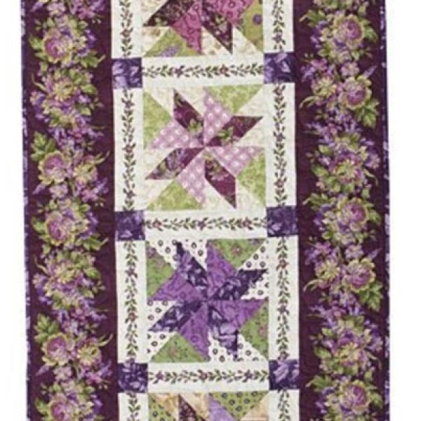 Whirlygig Table Runner Kit 25" x 56" Aubergine Fabric