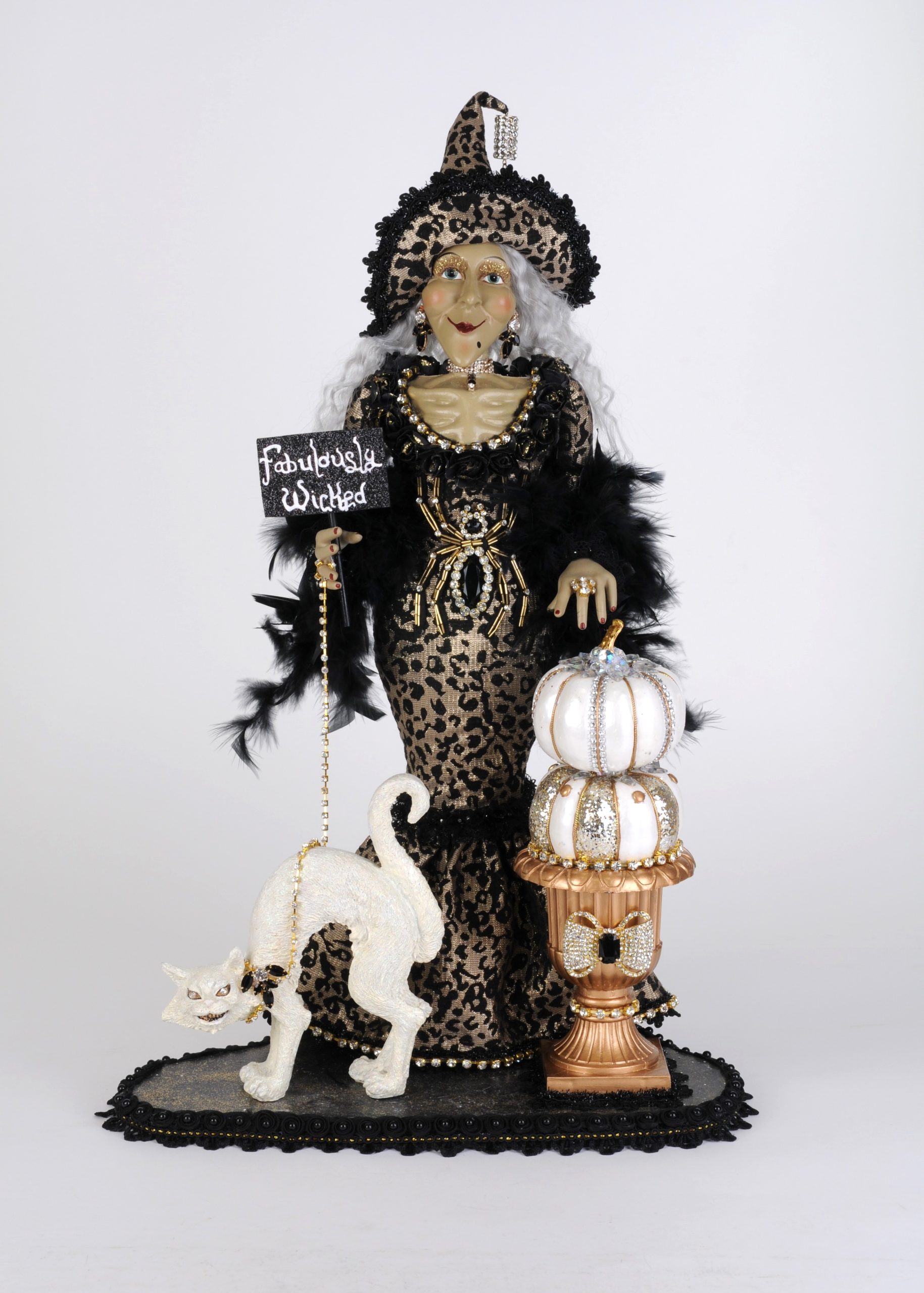 Lighted Fabulously Wicked Leopard Witch by Karen Didion Originals