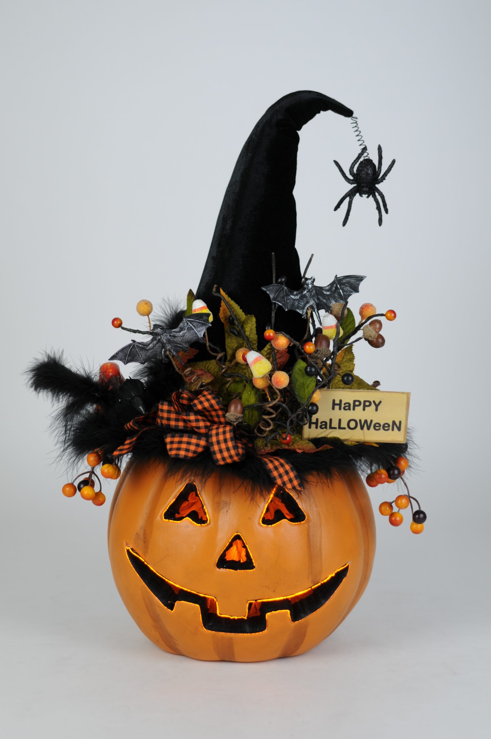 Lighted Fiber Optic Pumpkin by Karen Didion Originals