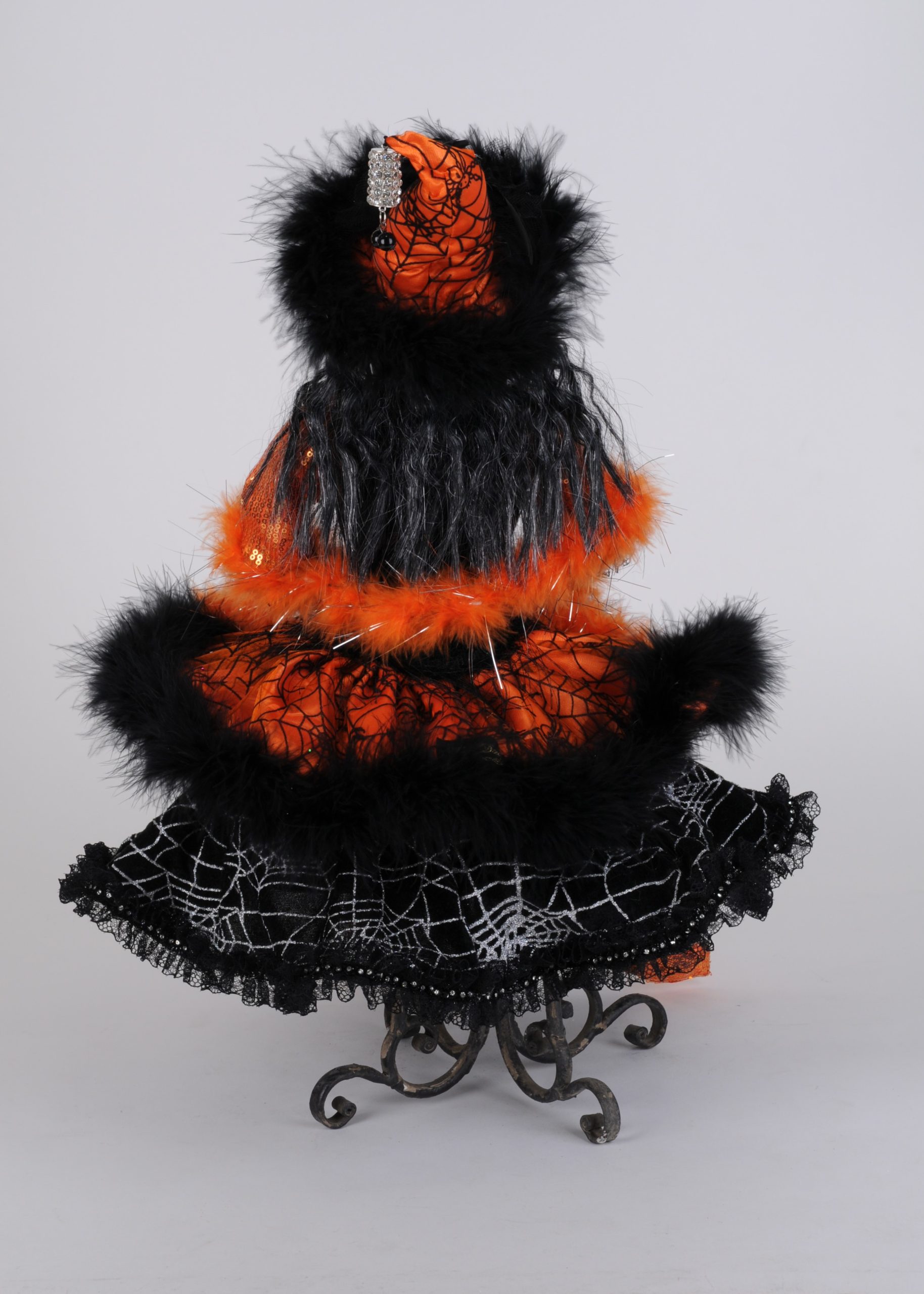 Lighted Glitzy Orange Witch by Karen Didion Originals - Image 3