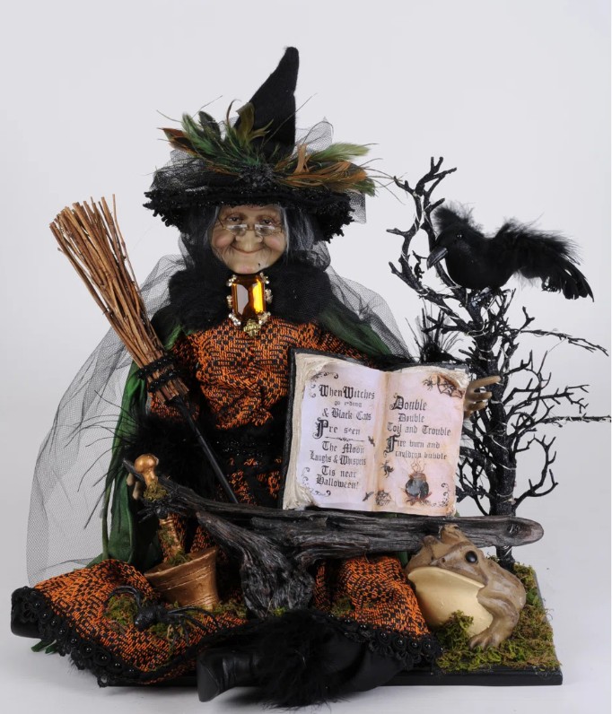 Lighted Sitting Edith Witch by Karen Didion Originals