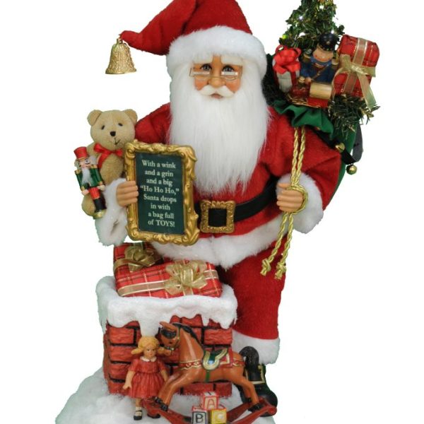 SC-47 Lighted Good Saint Nick Chimney by Karen Didion Originals (OPEN BOX)