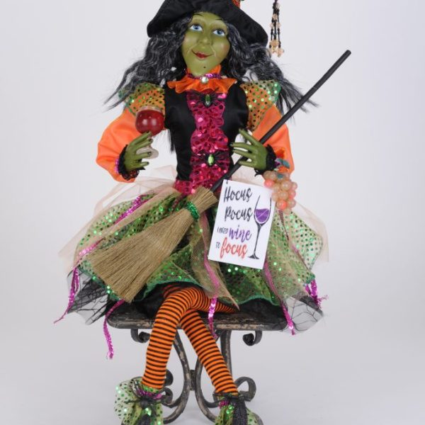 ha2611 Glitzy Wine Witch by Karen Didion Originals