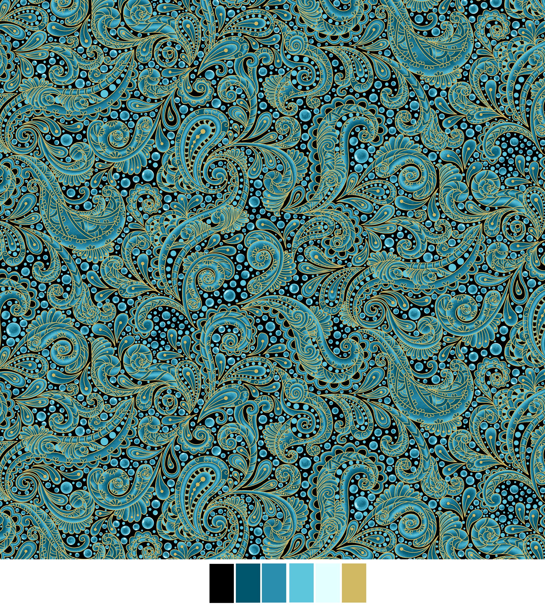 Hooked on Fish Paisley with Metallic Accents by Ann Lauer - Image 11