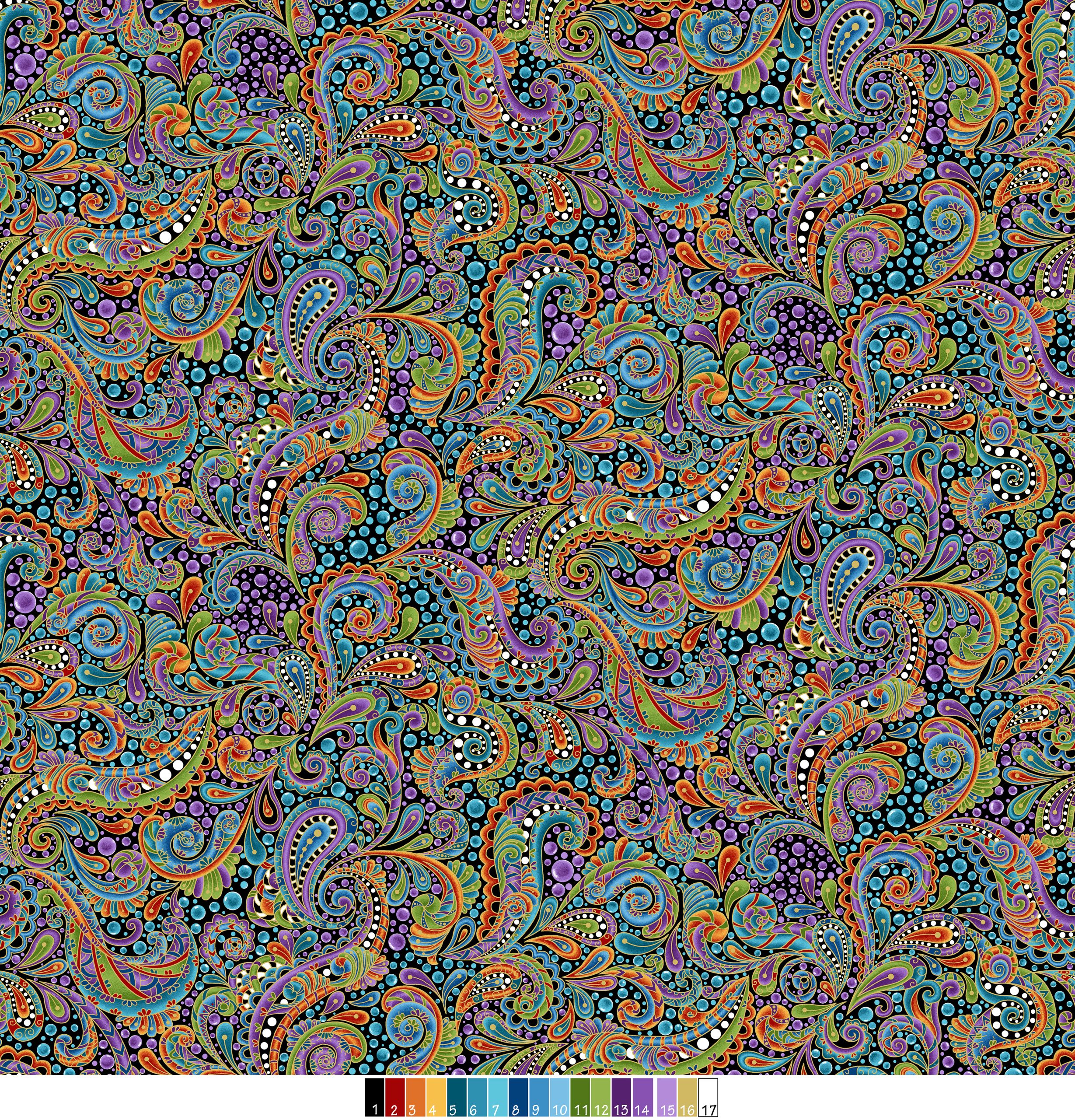 Hooked on Fish Paisley with Metallic Accents by Ann Lauer - Image 4