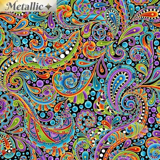 Hooked on Fish Paisley with Metallic Accents by Ann Lauer - Image 2