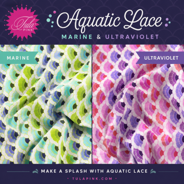 Floral Reef Aquatic Lace Fabric by Tula Pink